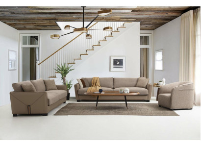 Sofa set 431 Seater Armchair Sofa Modern Fabric Beige Set 3-piece sofas