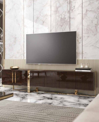tv stand TV cabinet lowboard brown table wood modern living room sideboard