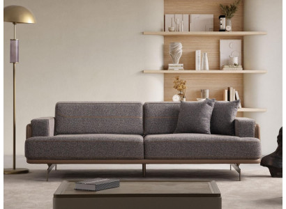 Gray three-seater luxurious living room couches designer 3-seater sofa