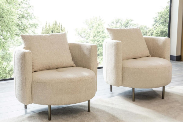Beige Textile Armchair Designer Club Chair Cocktail Chair Upholstery Furniture