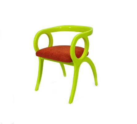 Green designer upholstered chair one-seater Dining room Luxurious one-seater