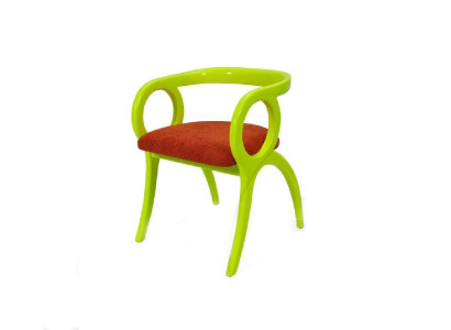 Green designer upholstered chair one-seater Dining room Luxurious one-seater