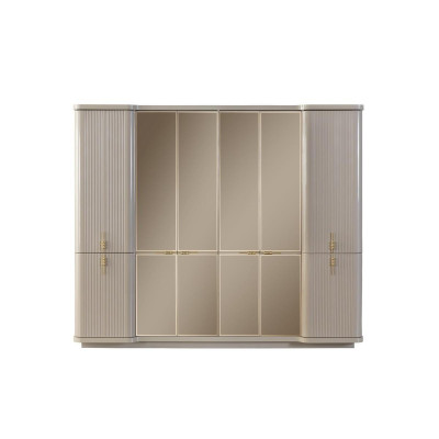 Beige Wardrobe Wardrobe Bedroom Wooden Cabinet Furniture
