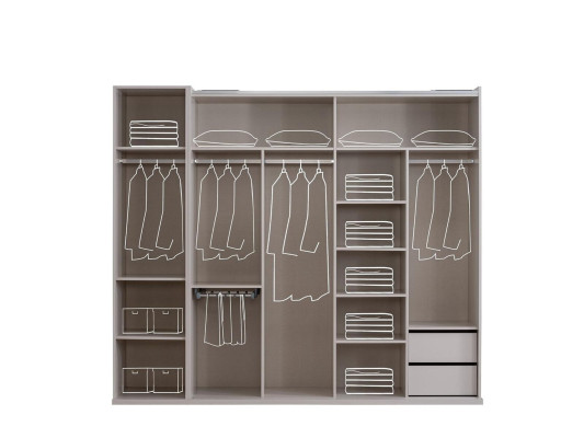 Clothes cupboards Modern Wardrobe Cabinets White Wood Mirror Luxury