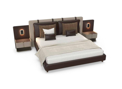 Luxury Bedroom Bedside table Beds Bed 3pcs. Complete Set Design Furnishings