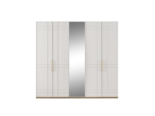 Clothes cupboards Wardrobe Cabinets White Wood Mirror 5 doors new