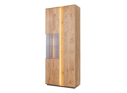 Living room Brown wooden display case LED display case Wood Wardrobe glass cabinet new