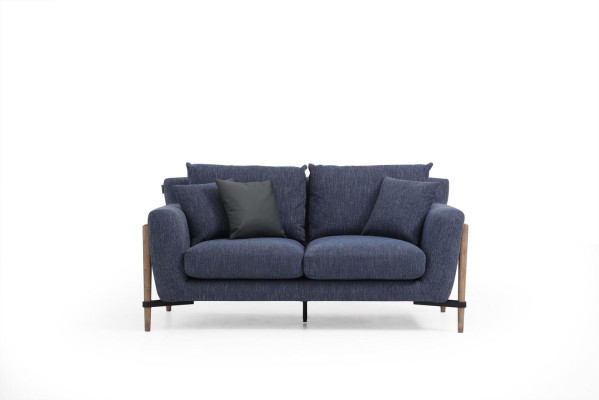 Four Seater Sofa 4 Seater Fabric Sofas Modern Design Living room Blue