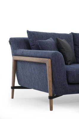 Four Seater Sofa 4 Seater Fabric Sofas Modern Design Living room Blue