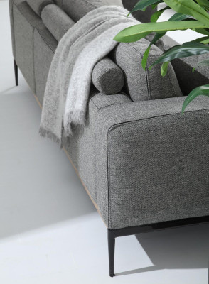 Four Seater Sofa 4 Seater Fabric Sofas Modern Design Living room Gray