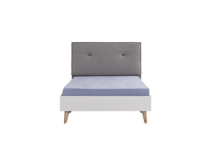 Childrens bed Bed 120 cm youth bed Wood Gray Childrens room Fabric Modern