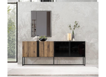 Sideboard Sideboard with Mirror Group Chest of drawers Wood Brown Dining room