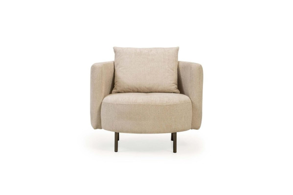 Fabric armchair cocktail chair single seater beige designer seater new