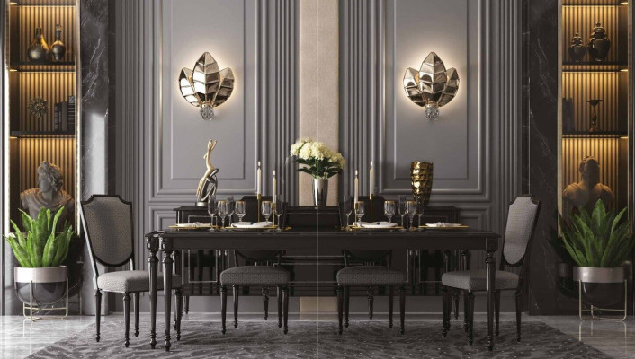 Dining room Set Wood Table Tables 7-piece Complete Set Dining table + 6 Chairs