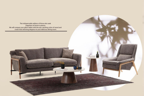 Four Seater Sofa 4 Seater Fabric Sofas Modern Design Living room Gray