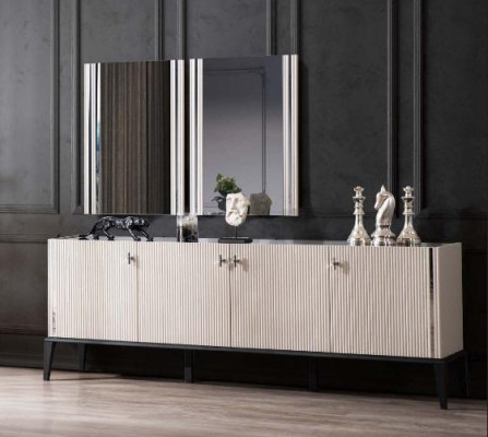 White Dining room Sideboard Designer 4-door Chest of drawers exclusive wooden furniture