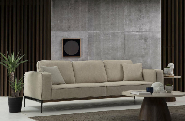 Sofa Four Seater 4 Seater Fabric Sofas Modern Design Living room Beige