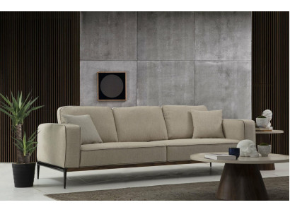 Sofa Four Seater 4 Seater Fabric Sofas Modern Design Living room Beige