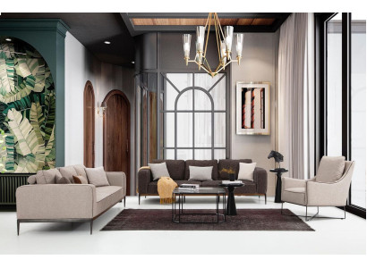 Sofa set 431 Seater Sofa Suite Beige Sofas Armchair Modern Set