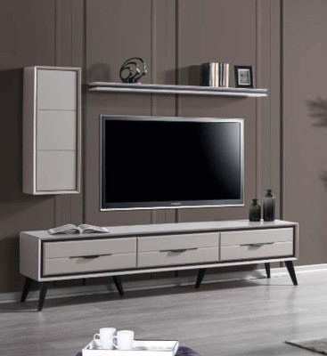 Stylish 3-Door TV Lowboard Modern Wall Cabinet Designer Shelf