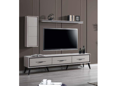 Stylish 3-Door TV Lowboard Modern Wall Cabinet Designer Shelf