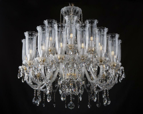 XXL Lamp 24x Chandelier Palace Villa D'Este Lights Crystal Lamp Chandelier