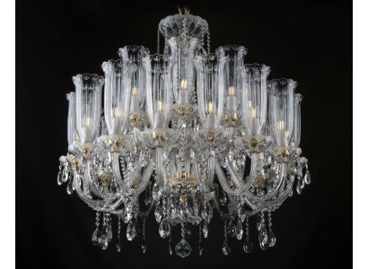 XXL Lamp 24x Chandelier Palace Villa D'Este Lights Crystal Lamp Chandelier