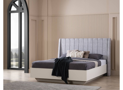 Double bed Bedroom Suite Bed Wood Set 3-piece White Bedside tables