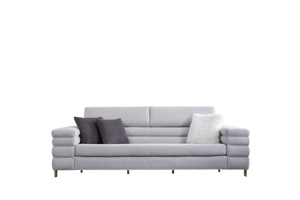 Gray three seater luxury 3 seater sofa living room furniture wooden frame couch
