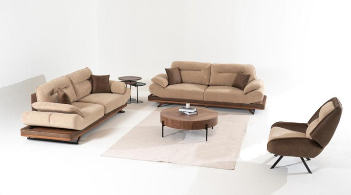 Stylish Living room Set from Designer 2x 3-Seater Sofas and Armchair 3pcs