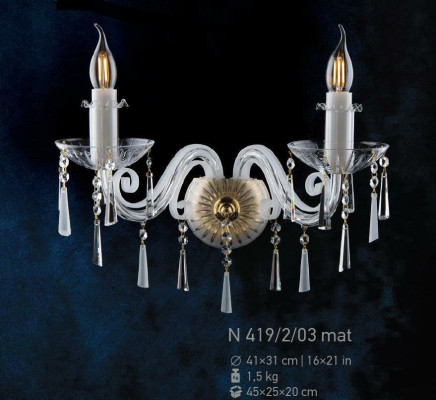 Cristal Applique Murale Chandeliers KristAll uchter Luster Elite Bohemia Neuf