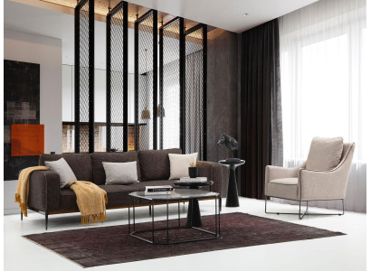 Sofa set 4 Seater Armchair Four Seater Gray Fabric Sofas Modern Design