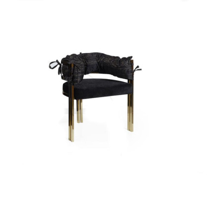 Black Metal Chair Designer Dining room Chairs Luxury Stainless Steel Chairs