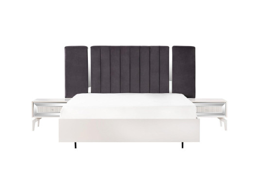 Double bed Granitur Bedroom White bed frame set 3-piece bedside tables