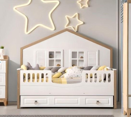 Perfect childrens room bed frame children's room furniture light wood novelty