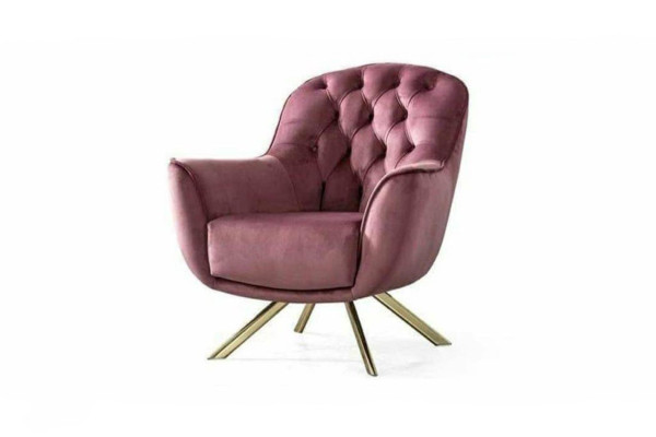 Designer Chesterfield Armchair exclusive r Upholstery Living room single seater