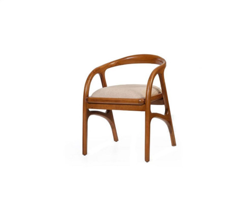Brown luxury upholstered chair Dining chairs Design Armrests single seater