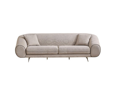 Modern Beige Couch Living room 3-Seater Luxury Upholstery Designer Sofas