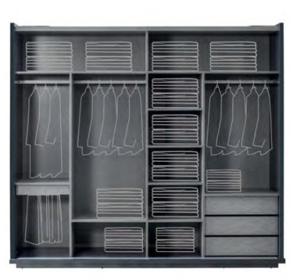 Gray Luxury Glass Cabinet Bedroom Wardrobe Noble Wood Cabinets