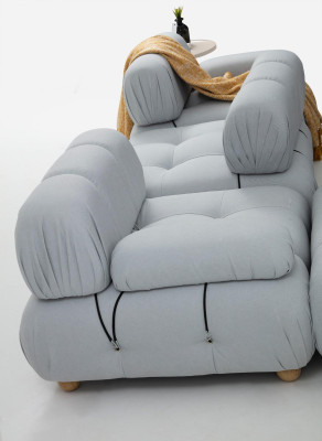 Corner sofa Sofa Fabric Living room Sofas Corner Gray Modern Polyester Design