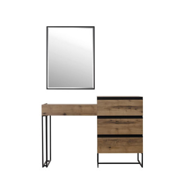 Dressing table Dressing table Console table Chest of drawers Mirror Set 2-piece brown