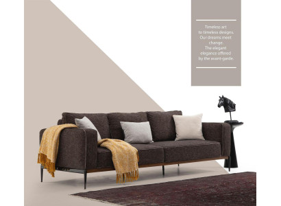 Three Seater Sofa 3 Seater Fabric Modern Sofas Design Living room Gray