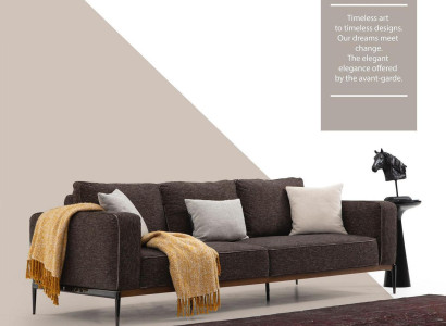 Three Seater Sofa 3 Seater Fabric Modern Sofas Design Living room Gray
