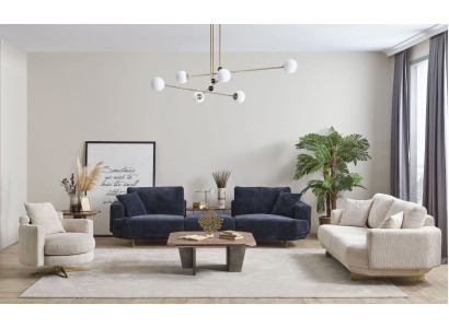 Living room Sofa Set 4+3+1 Seater Design Couch Furniture Textile Upholstery new