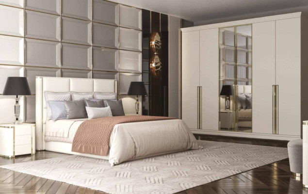 Bedroom Set Luxury Complete's Bed 2x Bedside table Wardrobe 4-piece new