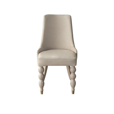 Modern Dining chairs Designer Kitchen chairs x6 Beige upholstered chairs