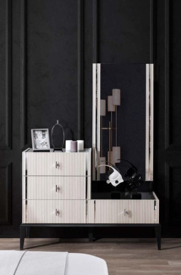Stylish white dressing table 4-door cosmetic table exclusive furniture