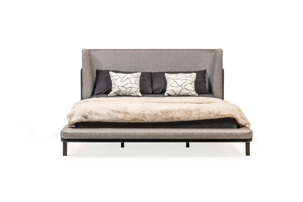 Gray double bed bedroom bed Modern bedroom upholstered beds