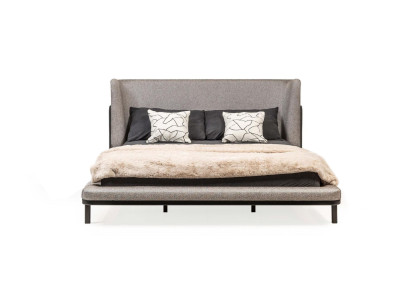 Gray double bed bedroom bed Modern bedroom upholstered beds