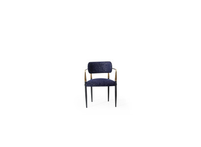 Modern Blue Chair Stainless Steel Frame Textile Single Seater Dining Room Furniture